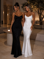 Backless Satin Dress — Night Edition