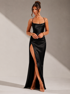 Satin Lace-Up Dress — Séduction