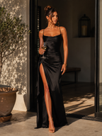 Satin Lace-Up Dress — Séduction