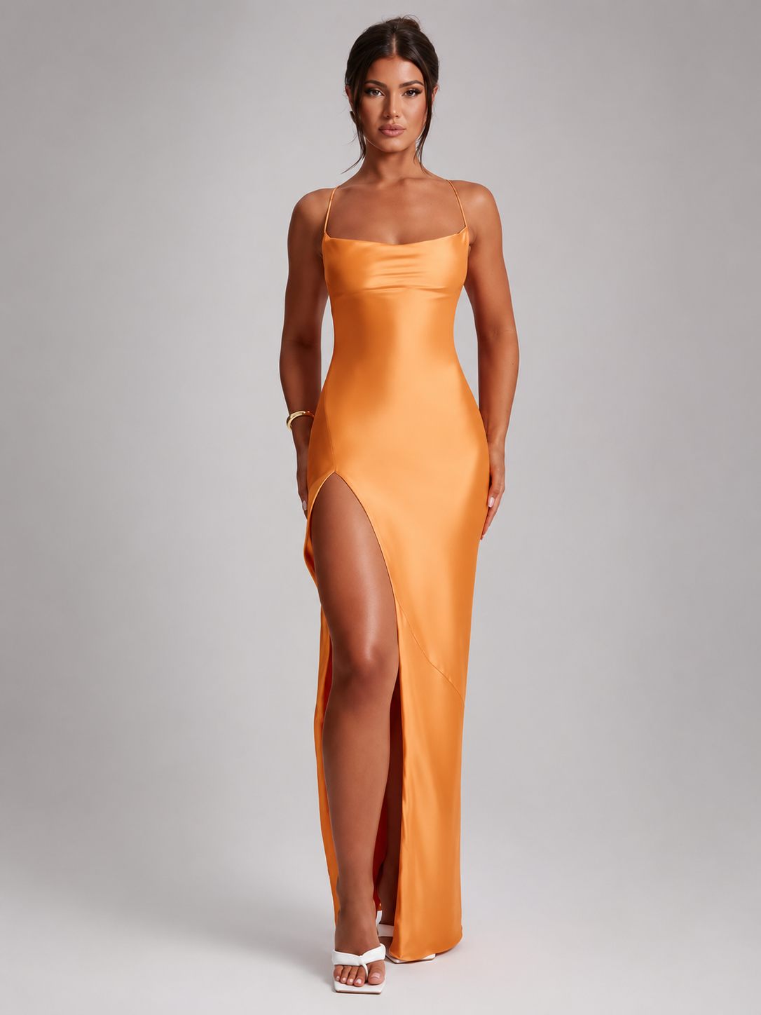 Satin Lace-Up Dress — Séduction