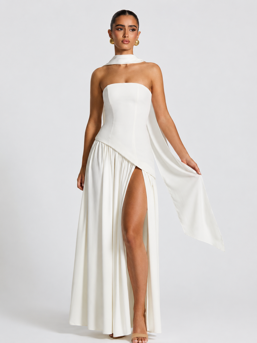 Strapless Scarf Dress — Royale
