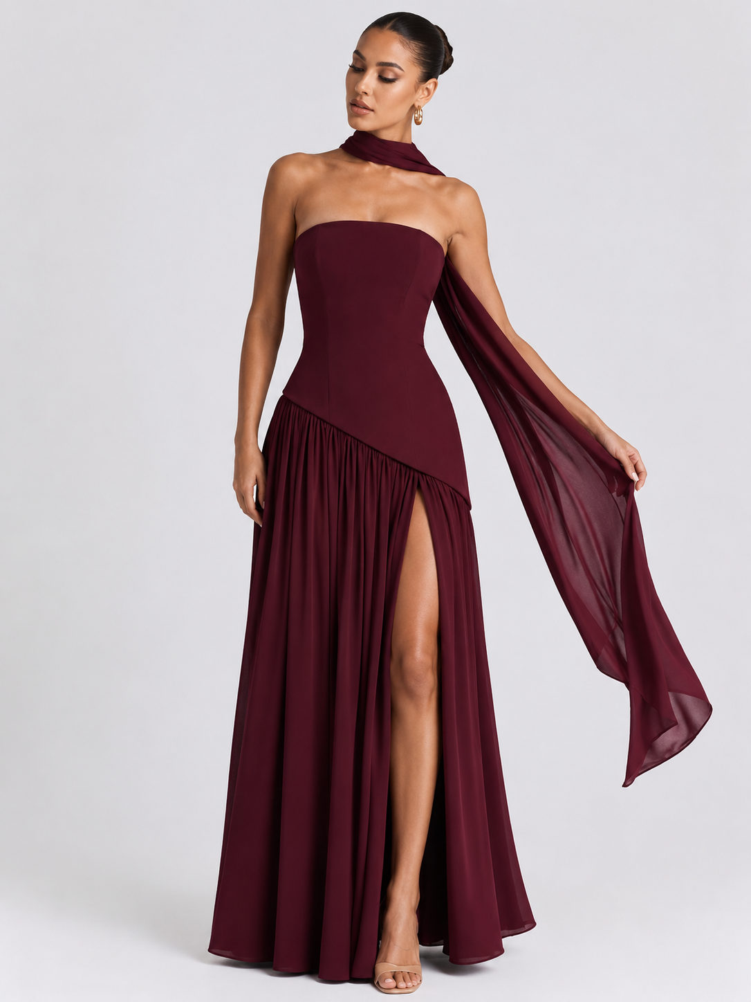 Strapless Scarf Dress — Royale