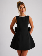 Pearl Bow Backless Dress - Innocence