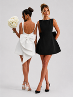 Pearl Bow Backless Dress - Innocence