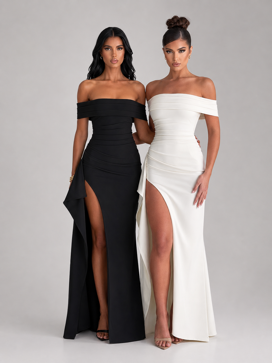 Off-Shoulder Ruched Dress — Venise