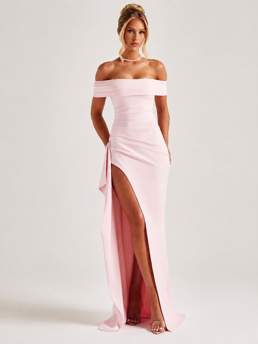 Off-Shoulder Ruched Dress — Venise