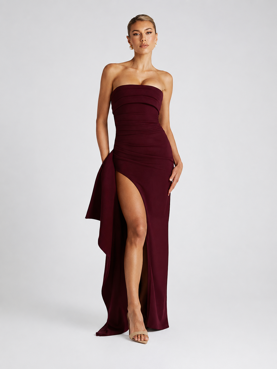 Strapless Ruched Dress — Ombre
