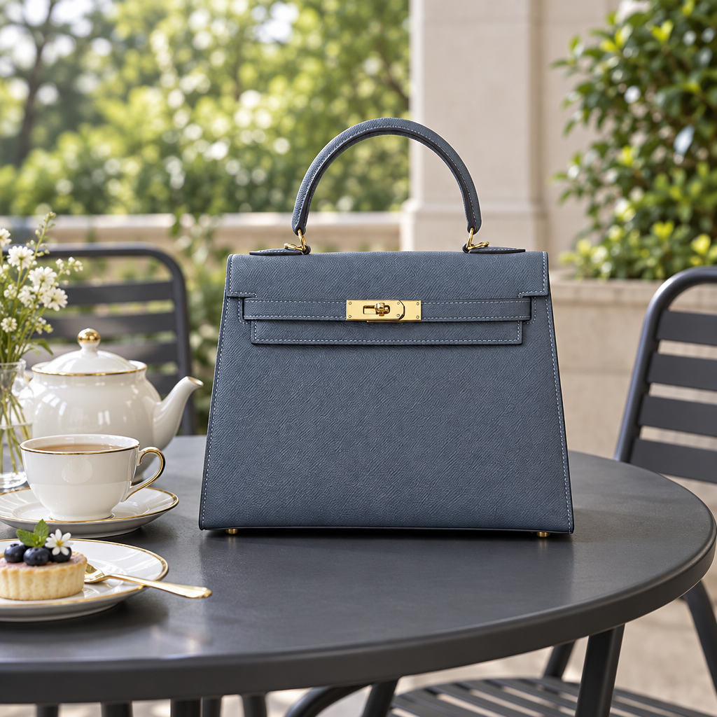 Sac ALMA Bleu ardoise — au café, visuel illustratif