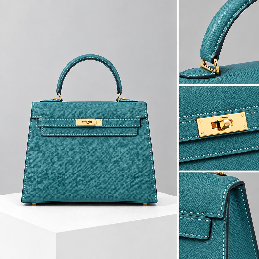 Sac ALMA Bleu canard — détail, visuel illustratif