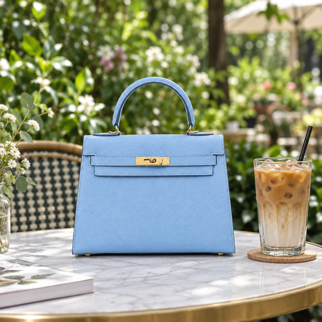 Sac ALMA Bleu ciel — au café, visuel illustratif