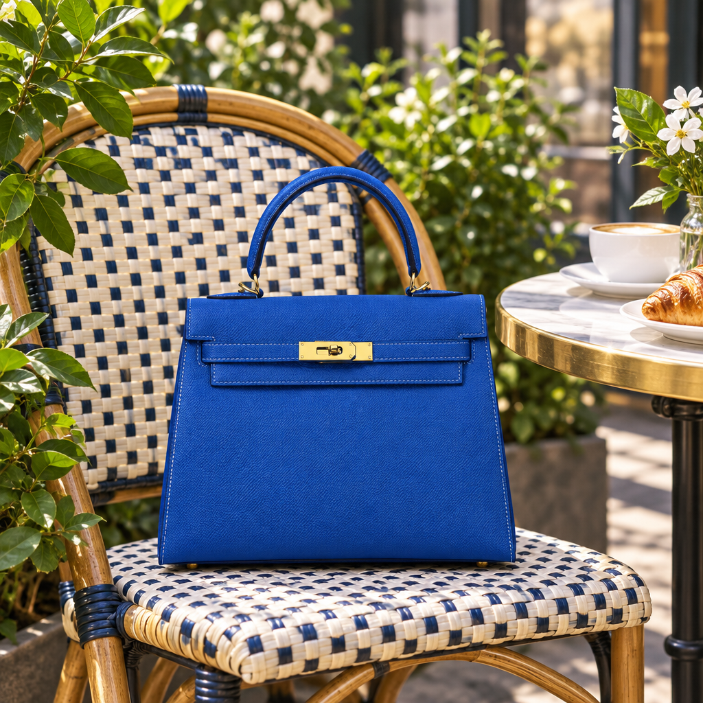 Sac ALMA Bleu roi — au café, visuel illustratif