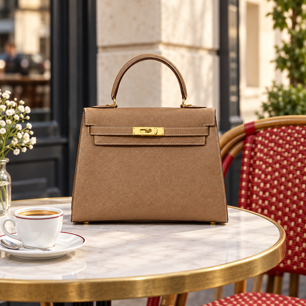 Sac ALMA Camel — au café, visuel illustratif