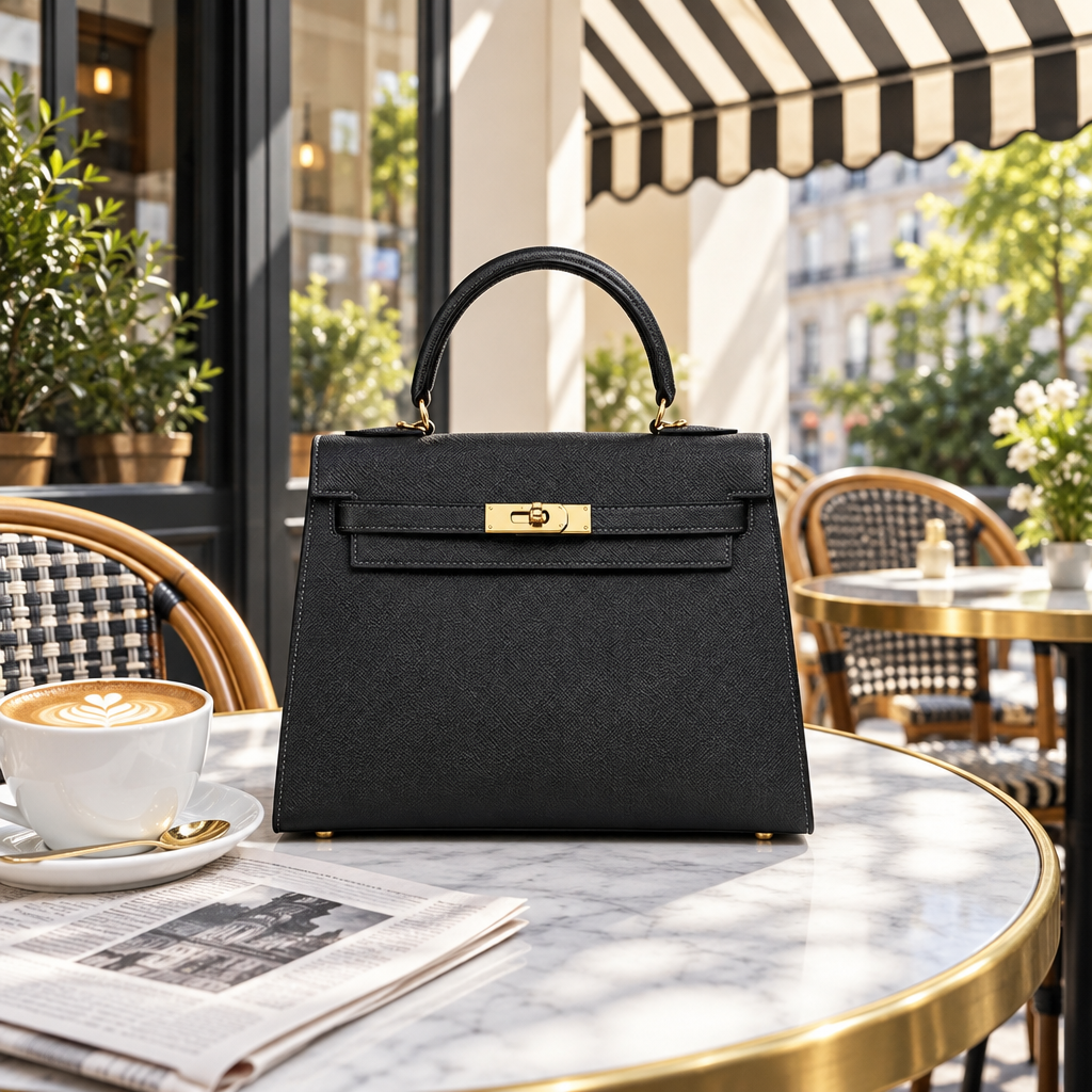 Sac ALMA Noir — au café, visuel illustratif