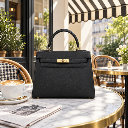 Sac ALMA Noir — au café, visuel illustratif