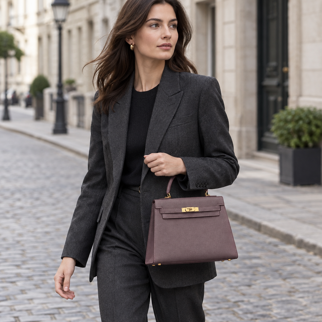 Sac ALMA Prune — en ville, visuel illustratif
