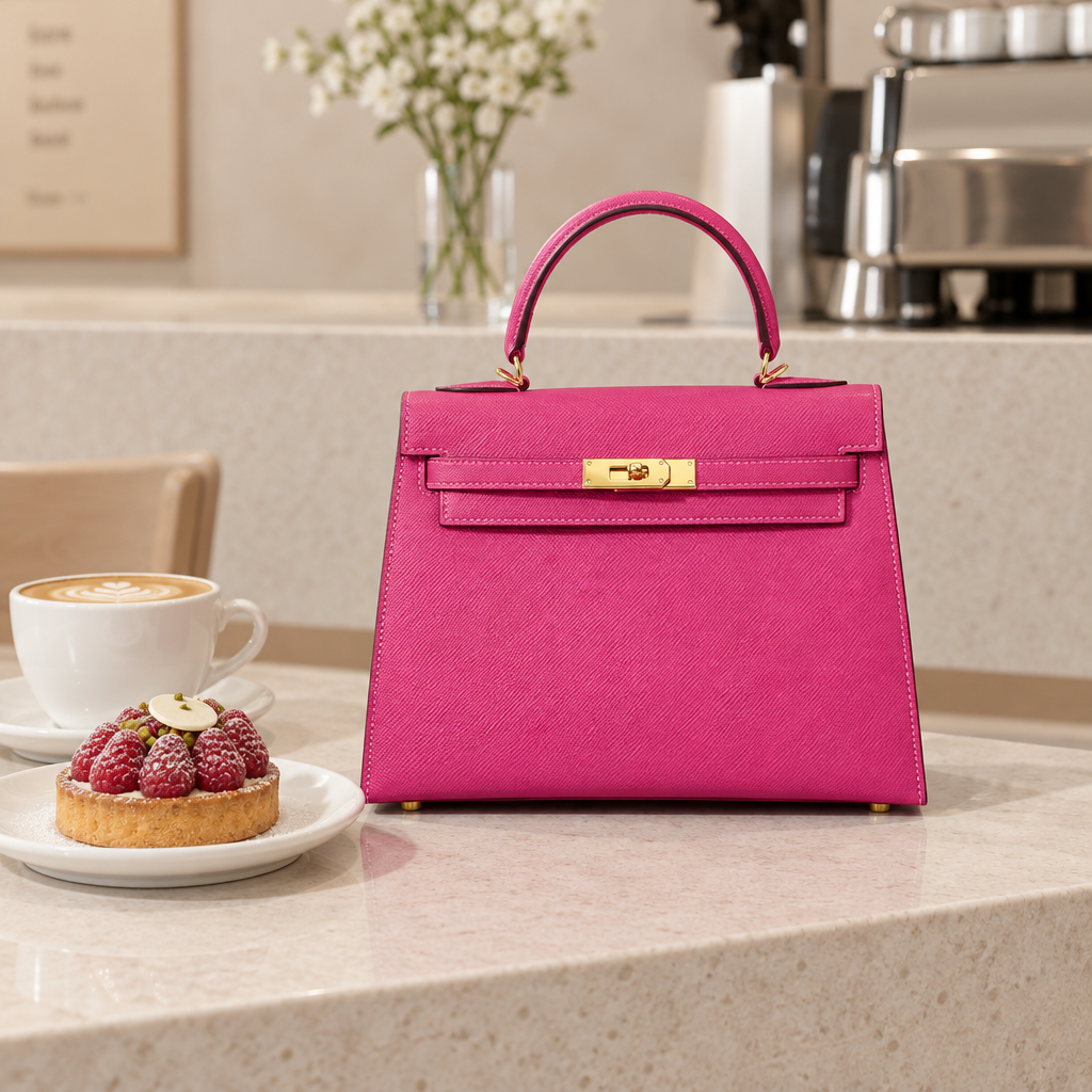 Sac ALMA Rose fuchsia — au café, visuel illustratif