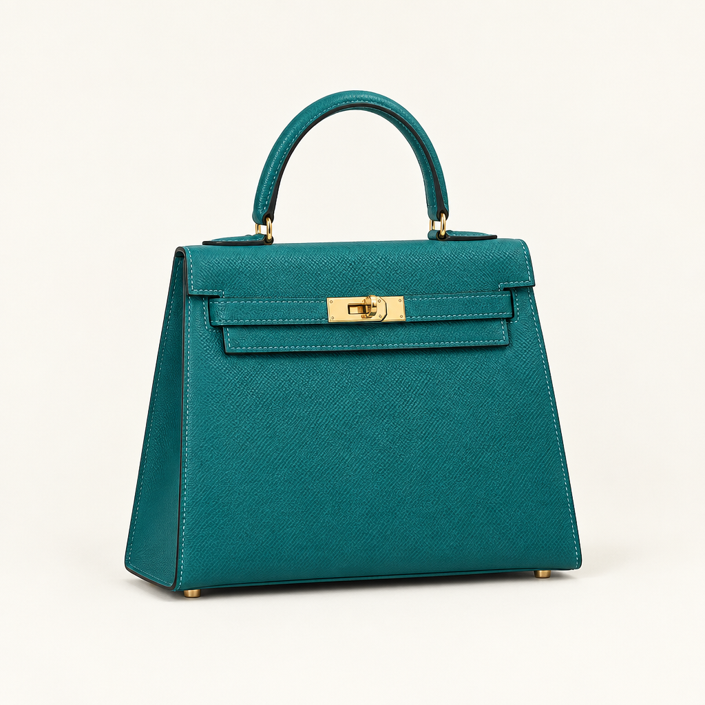 Sac ALMA Vert paon — trois quarts, visuel illustratif