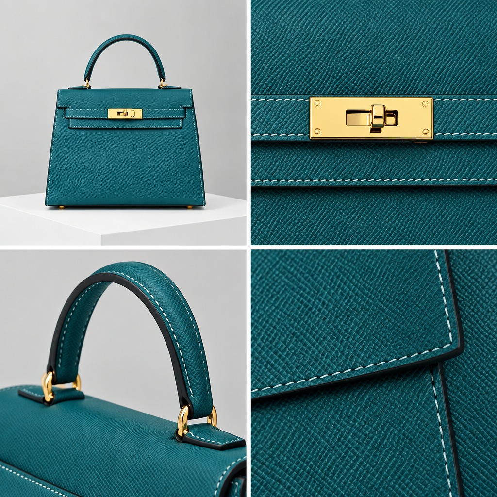 Sac ALMA Vert paon — détail, visuel illustratif